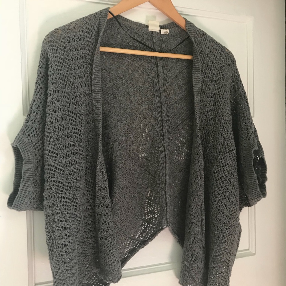 GUC Grey mesh drapey sweater